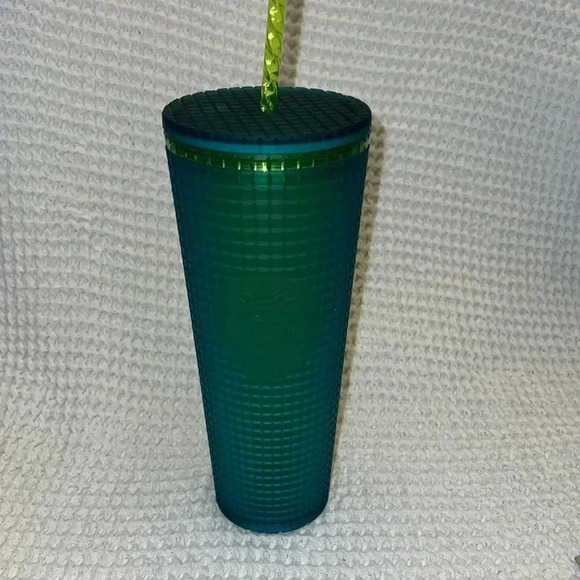Starbucks 2022 Green/Blue Grid Studded Cold Cup Tumbler - Picture 1 of 4